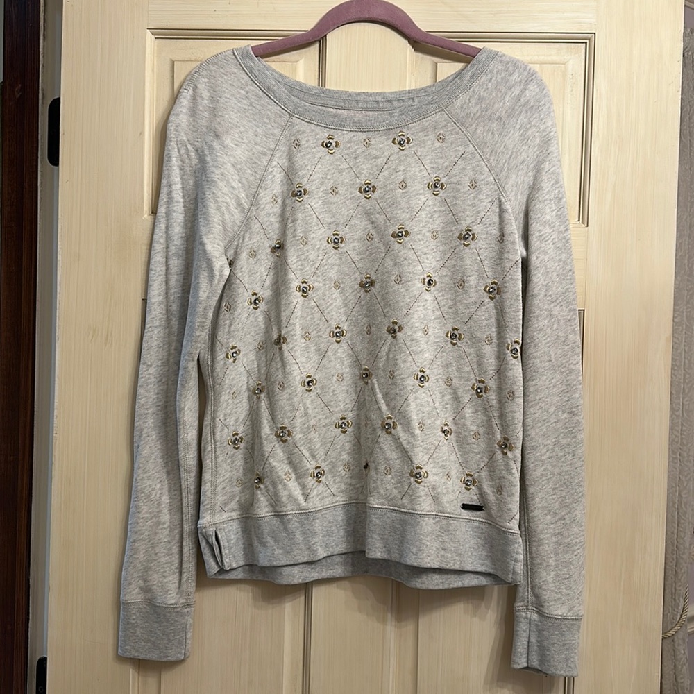 Abercrombie Grey Sweater with embroidery & embellishments